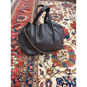 Oliveve Pebbled Leather Tote Bag Brown Tan Shoulder Hobo Unlined Boho Minimalist